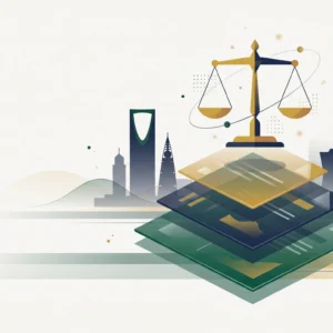 Three layers of legal documents under a balanced scale